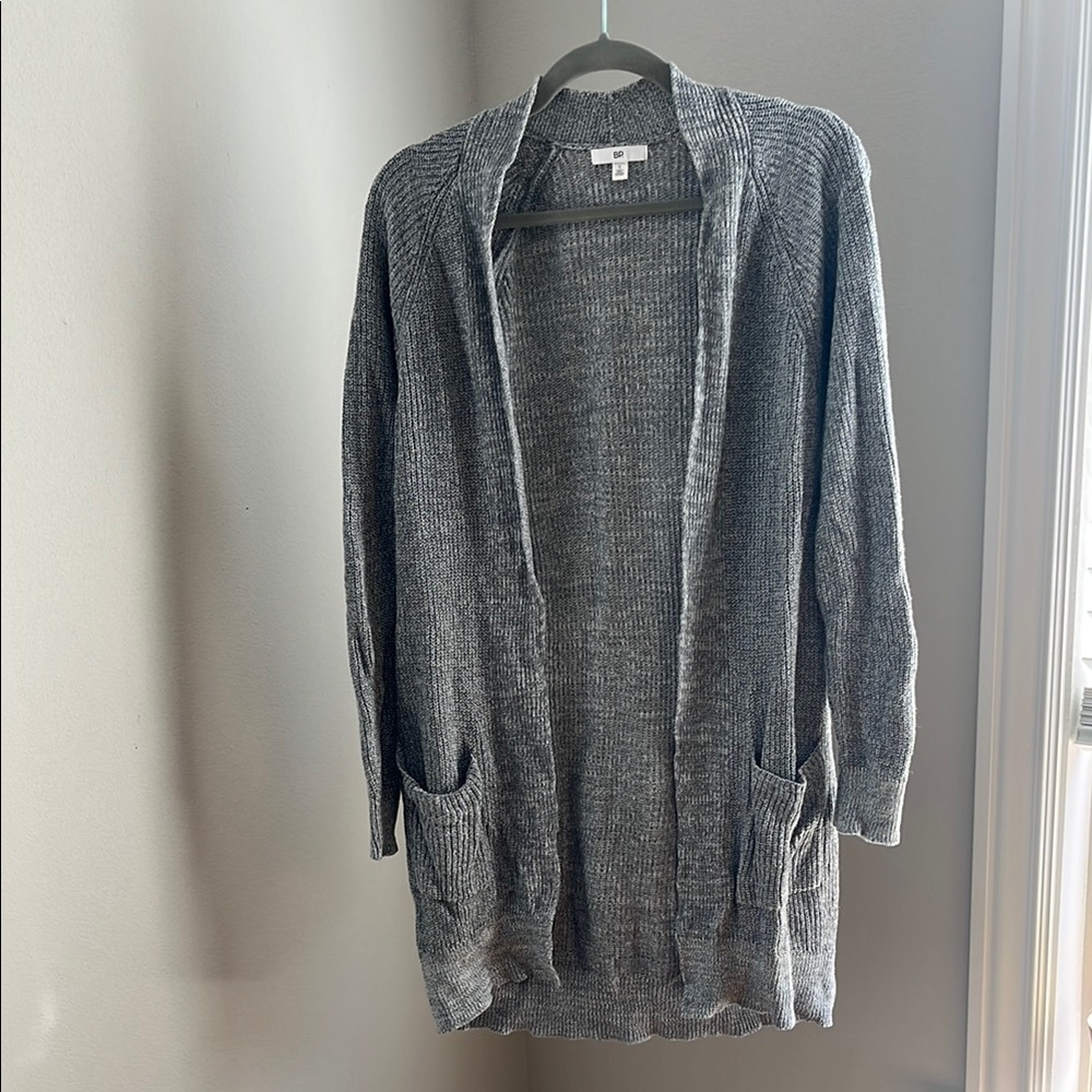 Heather Gray Long Cardigan Sweater